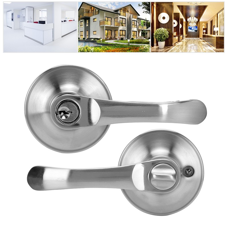 Zinc Alloy Entrance Bedroom Privacy 3 Lever Door Handle Lock