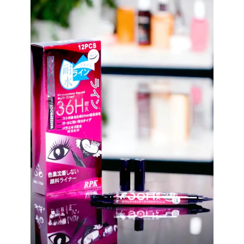 36H 1 Pieza Delineador 2 En 1 Sello Figuras Negro