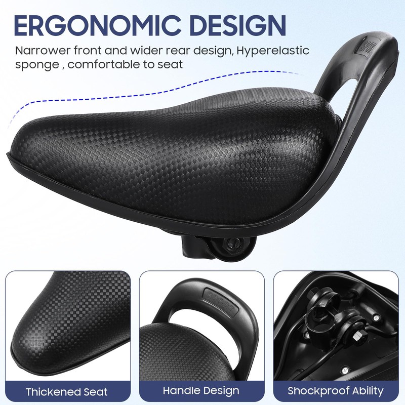 Wide Bicycle Saddle Replacement Padded Comfort Bike Seat for Kids