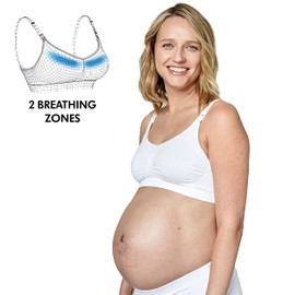 Medela Keep Cool Maternity & Nursing Bra 2 Breath Zones Soft Fabric, White