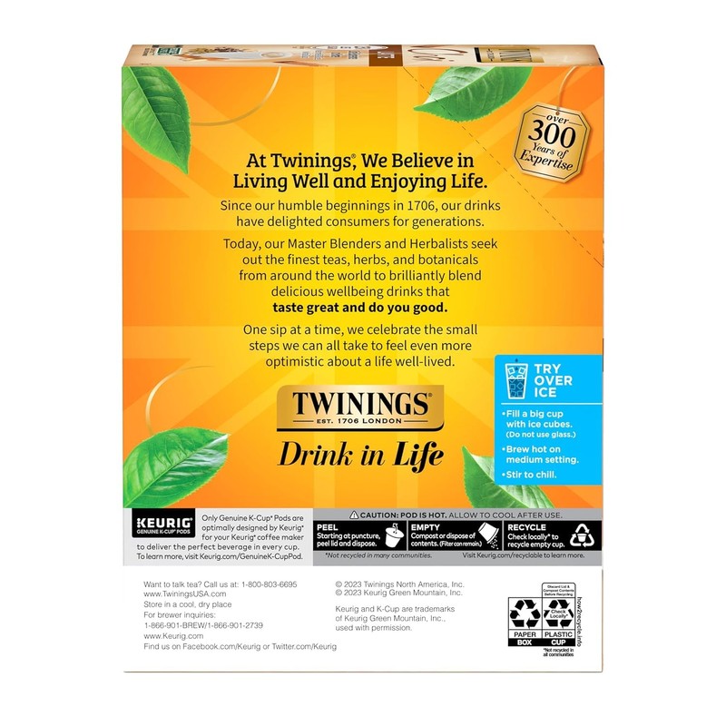 Twinings Chai Latte Black Tea K-Cup Pods for Keurig, 22