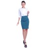 Marycrafts Falda lápiz para mujer de trabajo y oficina, Azul
