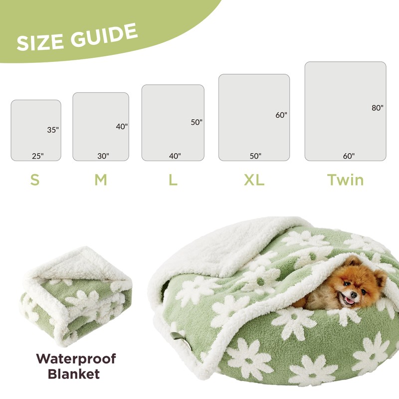 LE SURE Waterproof Dog Blanket for Medium Dogs - Washable