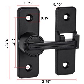 INIRET Barn Door Latches,Heavy Sliding Barn Door Latches Door Lock,Door Security Sliding Door Latch Lock fo Cabinets Bathroom Barn Door Garden Window Garage Door (Black)