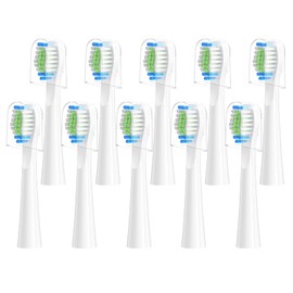 Harobey Replacement Toothbrush Heads 10 Pack Compatible with Bitvae Daily D2 Rechargeable Toothbrush, for D2 Toothbrush Heads Refills, White