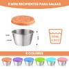 6 Recipientes Pequeños de Acero Inoxidable con Tapa Hermética de