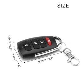 2Pcs Universal Remote Control Garage Door Opener, Garage Door Electric Gate Cloning Remote Control, 433MHZ Programmable Learning