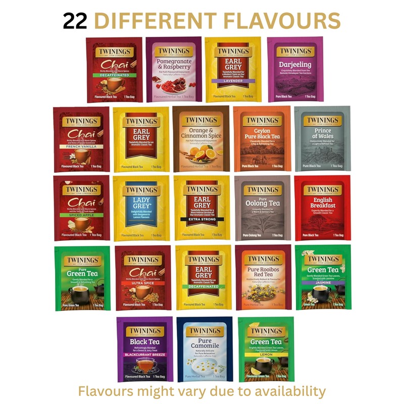 Twinings Tea Bag Sampler Assortment in Giftable Box, Variety Pack