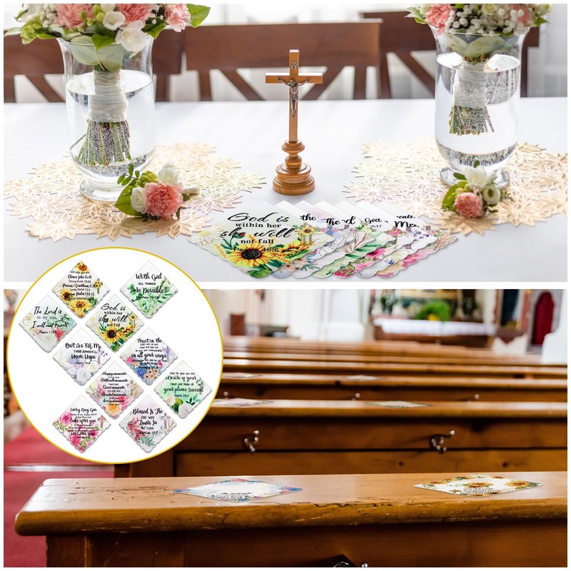 SmoothNovelty 30 Pcs Mother's Day Gift Bible Verse Handkerchiefs Floral