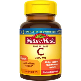 Nature Made Time-Release Vitamin C with Rose Hips, 1000mg, 60 Tablets (Pack of 3)