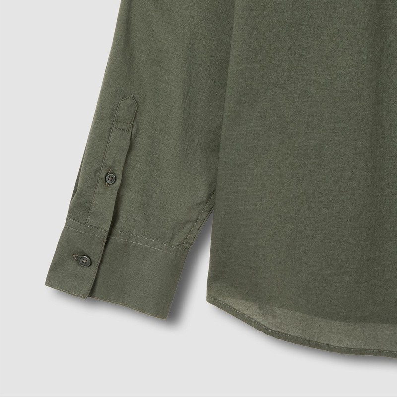 JAJU [JAJU/Jaju] Women's Light Cotton Long-Sleeve Shirt_Khaki