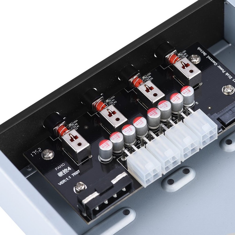 Richer-R HDD Power Control Switch, 4 Switches Hard Drive SATA