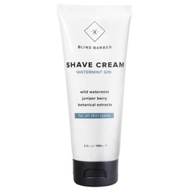 Blind Barber Watermint Gin Shave Cream - Creamy Beard Lather for Men - Protect & Moisturize Sensitive Skin - Good on All Skin Types (3.2oz / 100ml)