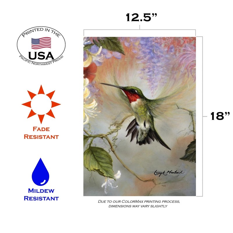 Toland Home Garden 119351 Ruby Throated Honey Garden Flag