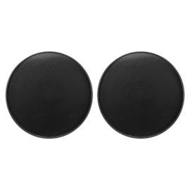 YELARXI Wooden Serving Tray Round Wood Serving Tray Decorative Platter, 15.2 Inch Fit for Home Decor Kitchen Coffee Table Candle Holder, (2 Pcs, Black)