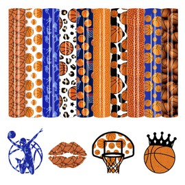 Tintnut Basketball Heat Transfer Vinyl -10 Sheets 12"x10"Patterned Iron on Vinyl for T-Shirts Clothing Bags HTV Vinyl for All Cutting Machine