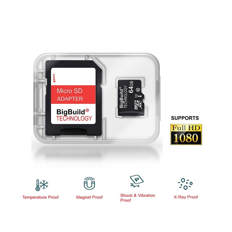 BigBuild Technology 64GB Ultra Fast 80MB/s Class 10 MicroSD Memory