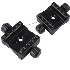iShoot Metal Double Sided Clamp IS-SJZ50, Double Sided Quick Release Plate Clamp with 3/8' Screw Hole, Compatible with 39mm Arca-Swiss Arca-Swiss Fit Camera Quick Release Plate