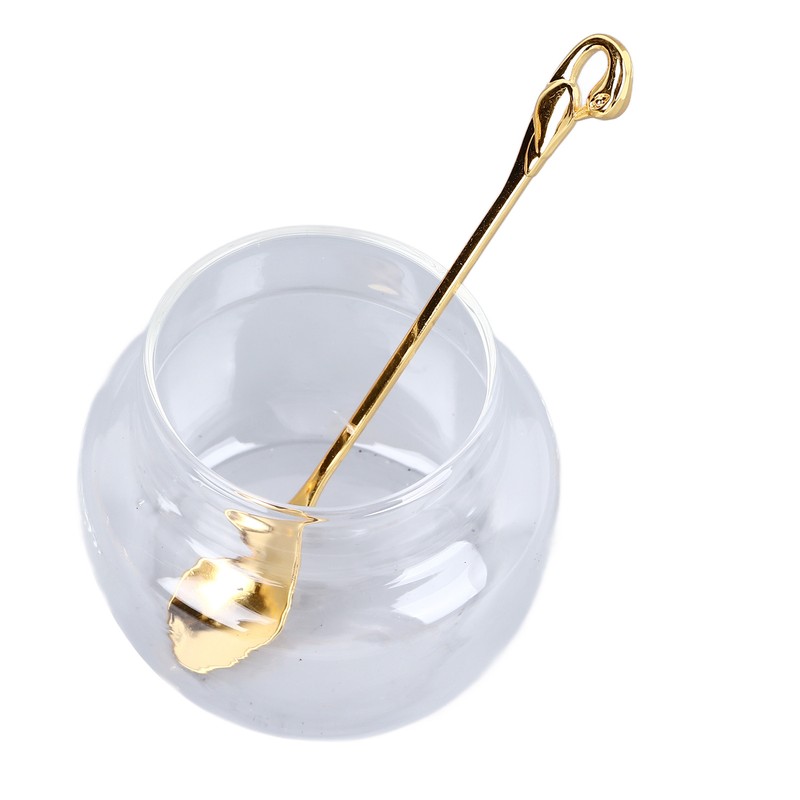 3 Piece Set European Style Gold Sugar Jar with Lid