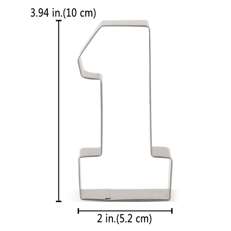 LILIAO Number One #1 Cookie Cutter, 3.93", Stainless Steel