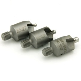 3 Piece 120 Degree Countersink Bit Set with Drill Guide, Size: #21, #30, #40, Countersink Pilot Cutters with, Self Centering Countersinks Made from High Speed Steel