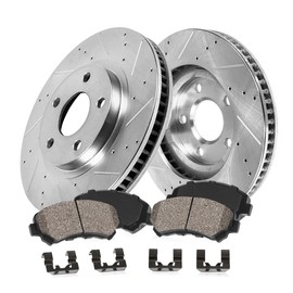 Callahan Brake Parts Front Brake Kit For INFINITI J30 Q45 Drilled and Slotted Brake Rotors and Ceramic Pads