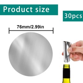 KEQAR Pack of 30 Wine Pouring Tablets, Reusable Drip-Free Wine Pourer, Pouring Aid for Elegant Pouring (Silver)