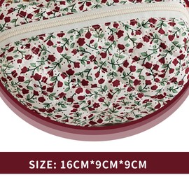 NJCXOLA Flower Make Up Bag, 1 Piece Quilted Cosmetic Bag with Floral Pattern and Large Capacity Made of Soft Cotton Material for Makeup Brushes and Beauty Utensils