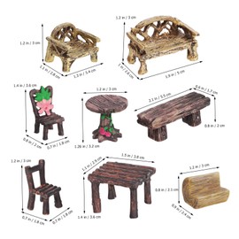 ULTECHNOVO 10 Pcs Moss Succulent Micro Landscape Fairy Garden Furniture Miniature Fairy Garden Kit Small Resin