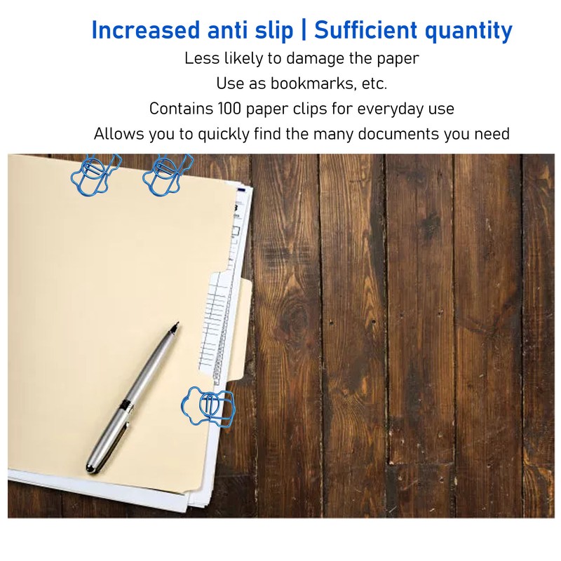 100PCS Metal Paper Clip Multifunctional Electroplating Process Prevent Slip Exquisite
