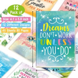 FANCY LAND Inspirational Notepads Pocket Notebooks Small Mini Motivational Journal for Kids Teens 80 Lined Pages A6