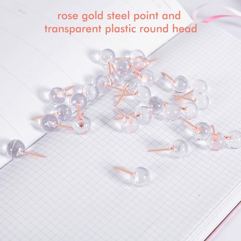 Vapker 200 x 9.5mm Rose Gold Push Pins