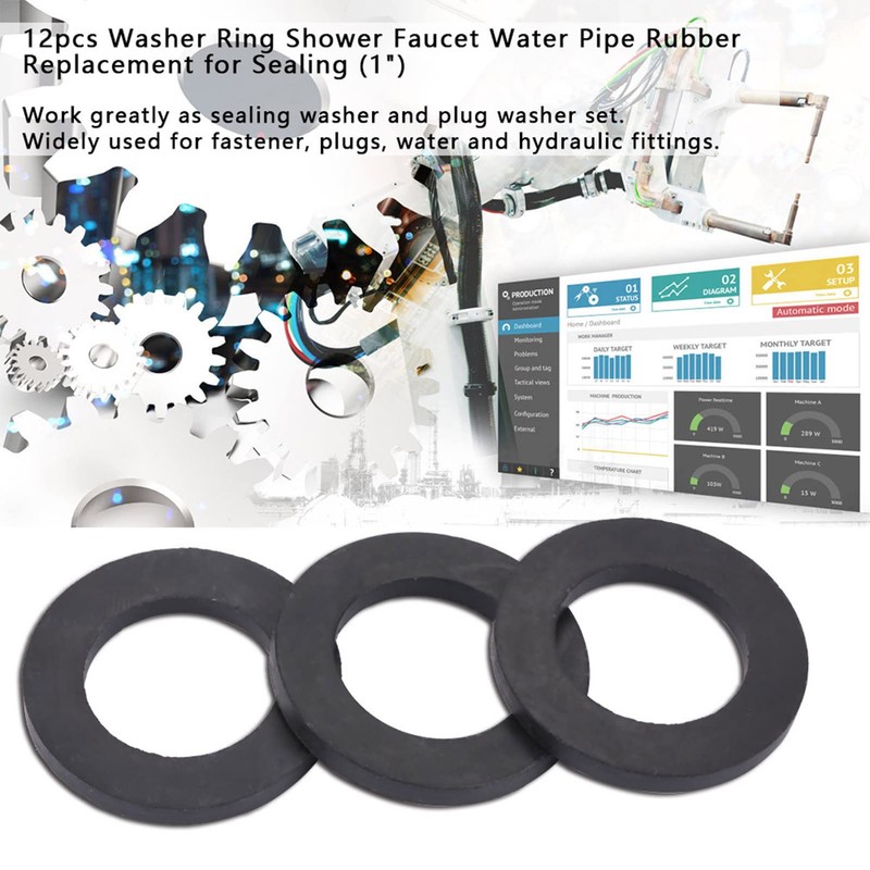 12pcs Rubber Washers, Sealing Rings Hose Rubber Faucet Connector Washers