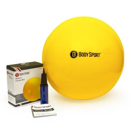 Body Sport Fitness Ball (65 Cm), Pump & Exercise Guide Included Body Sport - Actual Color: Red