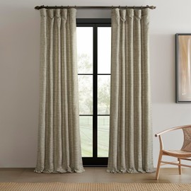 HPD Half Price Drapes - Raw Linen Weave Light Filtering Curtains for Bedroom 108 Inches Long (2 Panels) - Rod Pocket Curtains & Drapes for Living Room and Windows 1 Pair - 50 X 108, Grey