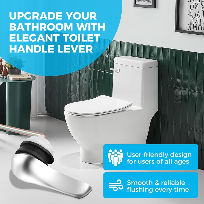 Yupjlia 2 Pack Toilet Handle Replacement Kit, Universal Front Mount