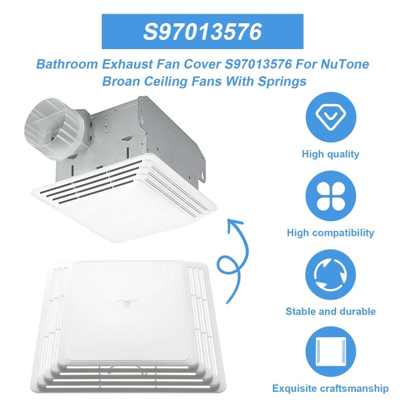 Tnitrib S97013576 Bathroom Fan Cover Grille for Broan NuTone Bathroom