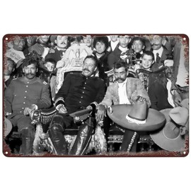 Letreros de metal clásico – Cartel de metal de Pancho Villa y Emiliano zapato – Placa de decoración de pared para el hogar, bar, pub, club, cafetería, sala de estar, recámara, 8 x 12 pulgadas