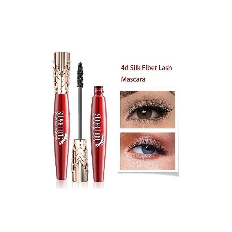 Super Long Mascara,Máscara 4d,Máscara Súper Larga,Máscara De Pestañas De Fibra