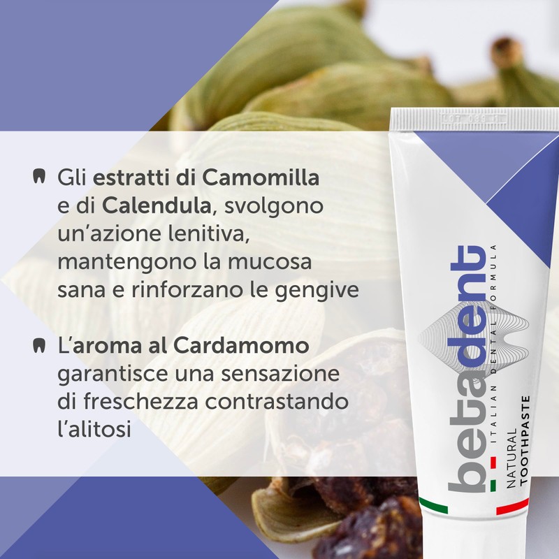 Betadent DENTIFRICIO NATURAL - Hygienic, Anti-Plaque, Soothing and Refreshing Effect,