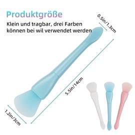 3Pack Silikon Maskenpinsel Gesicht für Gesichtsbehandlungen, Double-Ended Lip Mask Applikator Gesichtsmaske Pinsel Applikator, Lippenpinsel Hautpflege Applikator (weiß, blau, rosa)