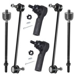 Detroit Axle - 6pc Front Suspension Kit for Ford 2009-2012 Escape, 2010-2011 Mazda Tribute Mercury Mariner, 4 Inner and Outer Tie Rod Ends 2 Sway Bar Links Replacement
