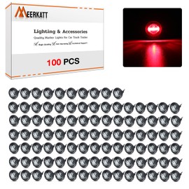 MADCATZ Meerkatt Big Sets 3/4 Inch Mini Round 3 LED Side Marker Indicator Clearance Light whitGrommets Truck Car Trailer Boat 12V DC (Smoked Lens/Red Light) 100 Pcs