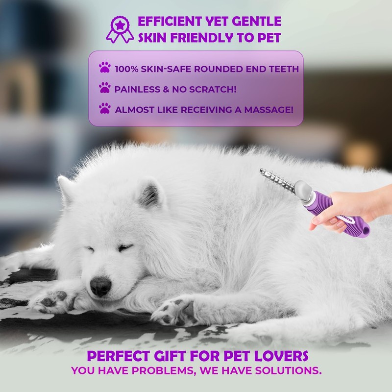 Dematting Undercoat Rake Comb for Dogs & Cats with Long