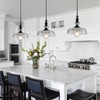 CVKASH Vintage Glass Pendant Light Fixture Black Modern Adjustable Chandelier
