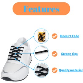 E EGART Pair of Round Trainers Shoelace, 5mm Wide Shoe Lace for Sneakers, Premium Trainer Shoe String, Replacements for Athletic Sport Shoelaces (White, 120 CM)