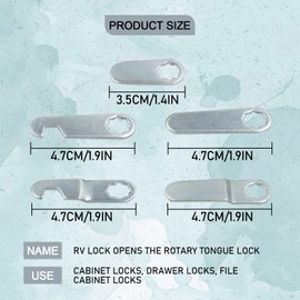 Letter Box Lock, 5 Keys, Drawer Cabinet Lock, Furniture Lock, Locker Lock, Lever Lock, Made of Die-Cast Stainless Steel, Comes with 5 Different Lock Plates. 16 mm
