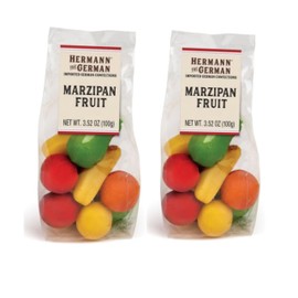 Hermann the German Marzipan Candy 10/PC Bag - European Candied Fruit Confections (2 pack) Dessert Assortment of Gourmet Food for Christmas Easter Holidays