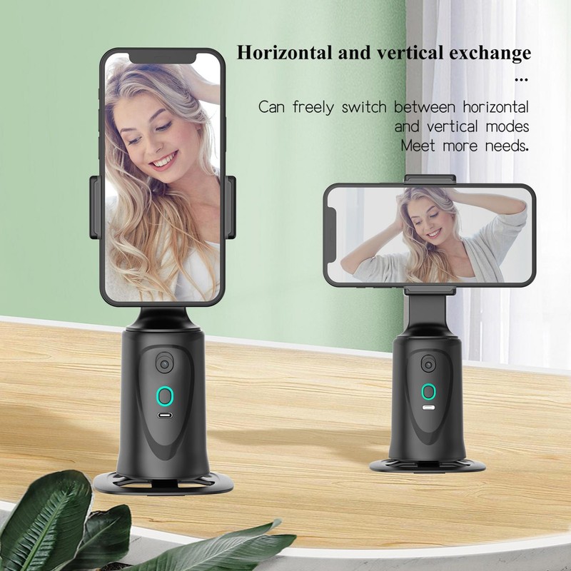 Auto Face Tracking Phone Holder 2 In1 360° Smart AI