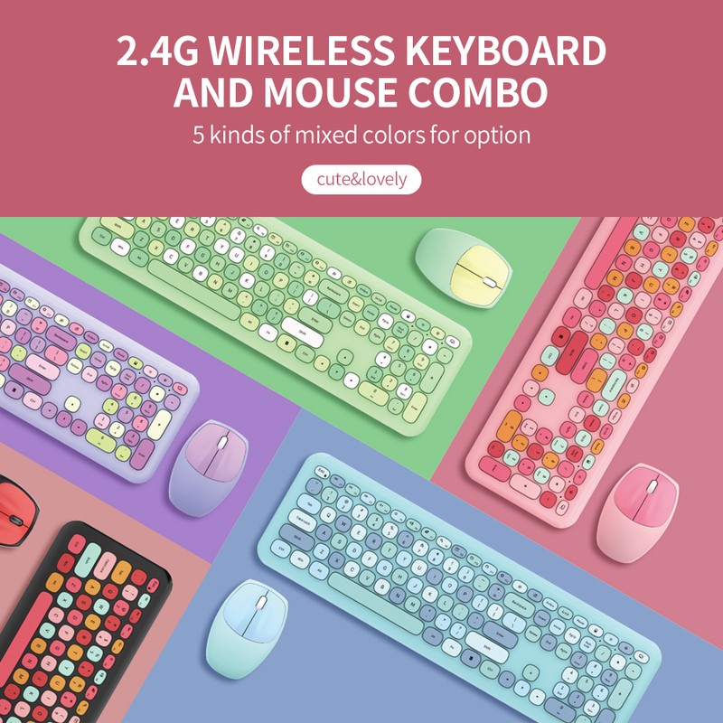 Mofii 666 Keyboard Mouse Combo Wireless 2.4G Mixed Color 110